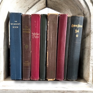 Vintage Hymnals, Antique Hymn Books, Antique Religious Books, Church Song Books, Worship and Praise Books, Rustic Religious Home Decor