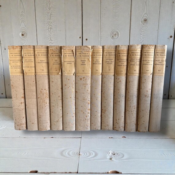 Signed Peter Pan Edition, J.M. Barrie Works, SIGNED Antique Book Set (1929, Vol. 12/14)
