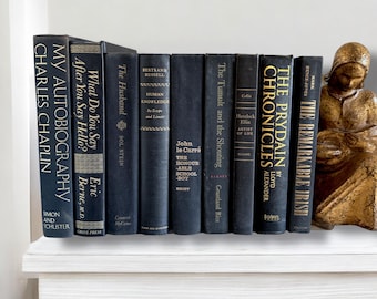 Vintage Black & Gold Book Set: Gothic Home Decor, Halloween Styling