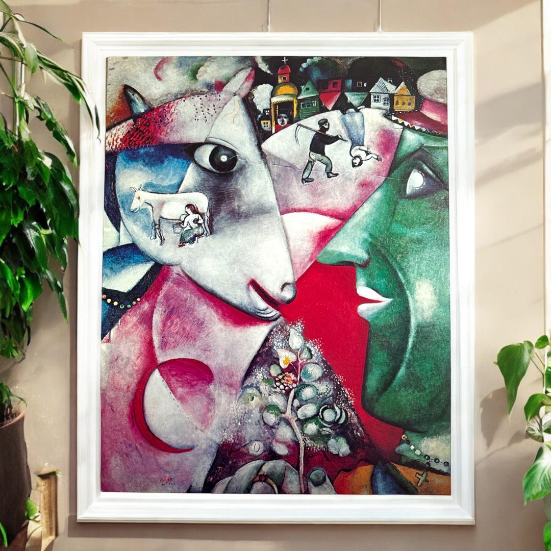 Vintage Marc Chagall 'I and the Village' Art Poster Print - 1973