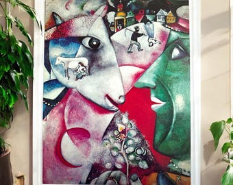 Vintage Marc Chagall 'I and the Village' Art Poster Print - 1973