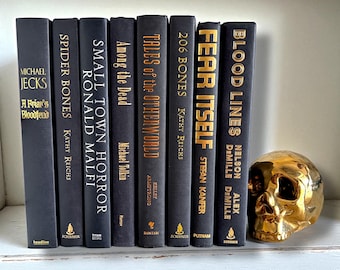 Gothic Black Book Stack: Spooky Halloween Haunted House Decor