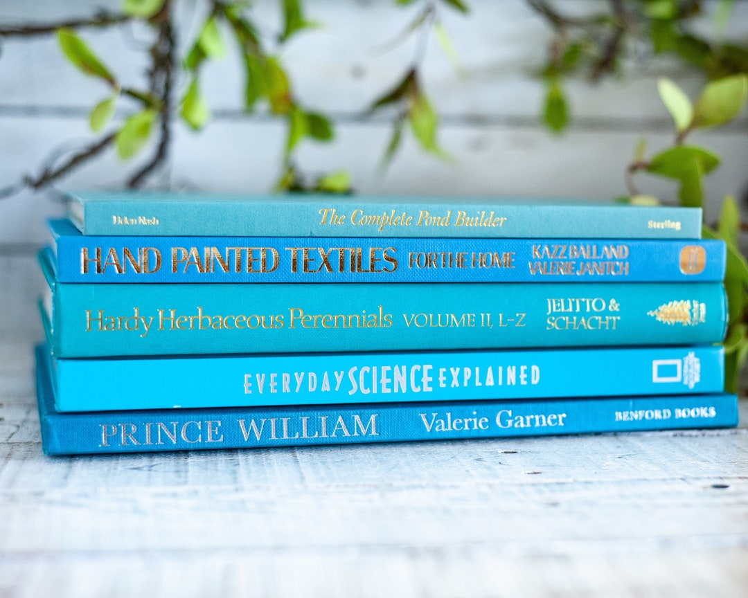 Coastal BLUE Coffee Table Books Large Book Stack in Beautiful Etsy