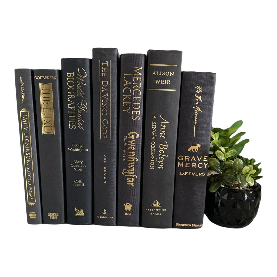 Black and Gold Decorative Books Perfect for Bookshelf Décor 