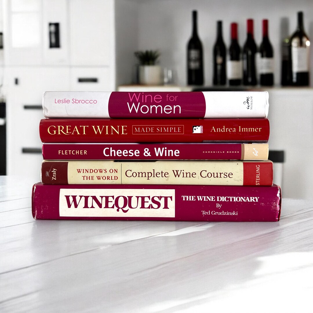 Vintage Wine Books Set: Bar Shelf Decor, Wine Connoisseur Gift - Etsy