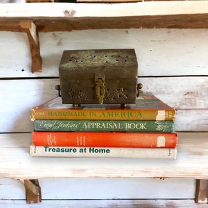 Vintage Antique Books Stack, Books About Antiques, Set of 4 Shabby Antique Decorator Books, Large Antique Coffee Table Books