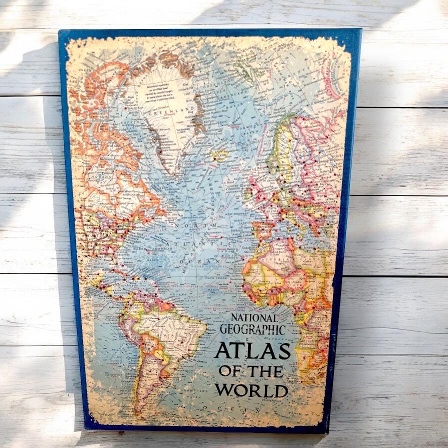 HUGE Vintage 1963 National Geographic Atlas of the World, Large