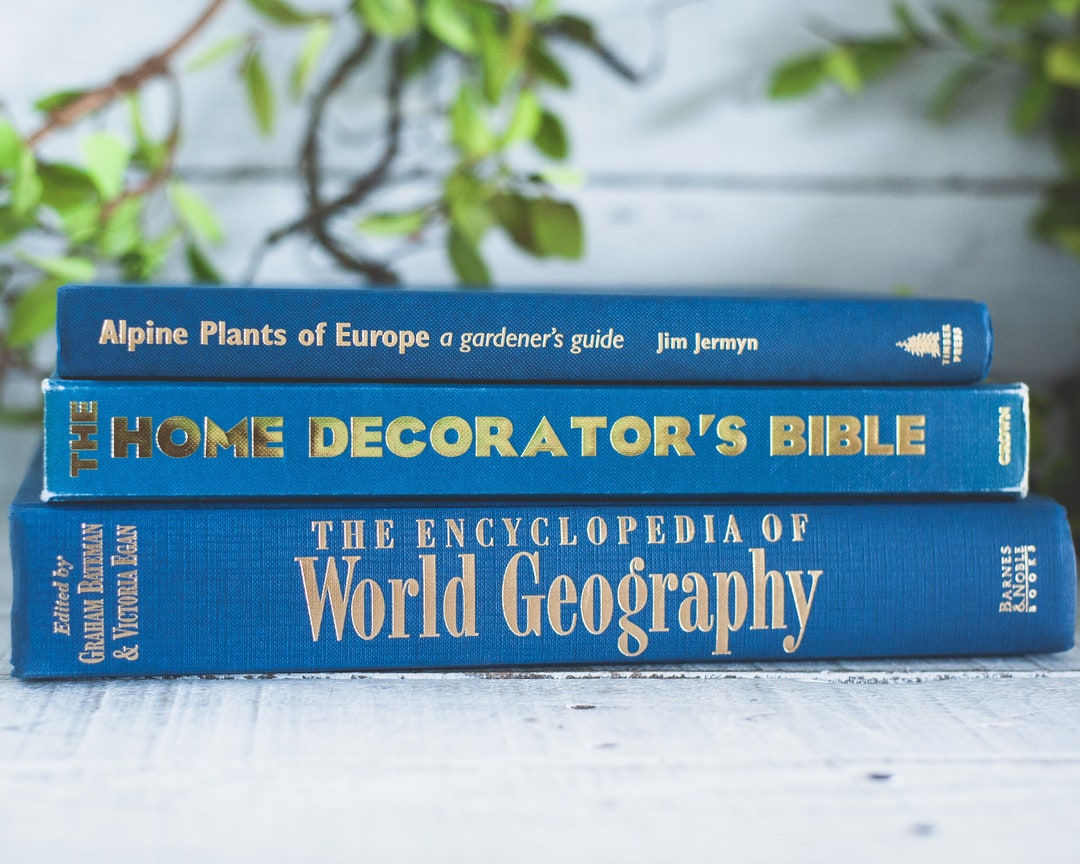 BLUE Coffee Table Books, Large Book Stack in Beautiful Shades of Blues