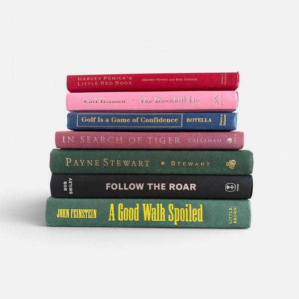 Golf Book Collection of 7, Sports Room Decor, Golfer Gift, Golfing Home Decorations
