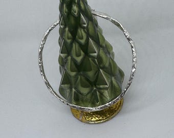 Reticulated sterling silver handmade bangle