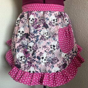 Skulls and Fall Floral Waist Apron