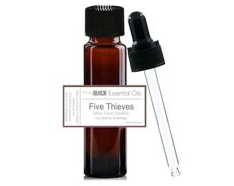 Five Thieves Blend. 100% Pure Essential Oil Immune Blend  Blended With Lemon, Clove Bud, Cinnamon Bark, Eucalyptus And Rosemary Oil