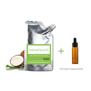Pure & Organic Fractionated Coconut Oil For Skin Hair Massage Face Moisturiser. Carrier Oil. Liquid Coconut Oil Cold Pressed 100ml