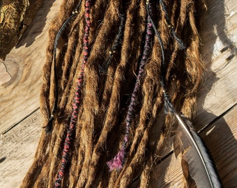 Hair wraps made of hemp and jute - Alternative dread jewelry - Handmade hair accessories