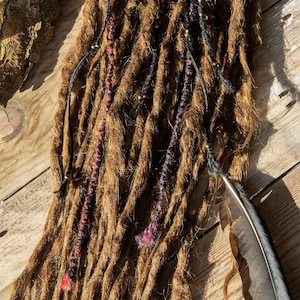 Hair wraps made of hemp and jute - Alternative dread jewelry - Handmade hair accessories