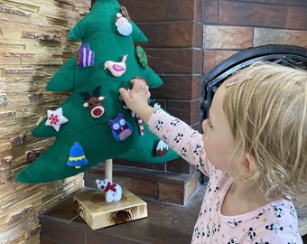 Xmas Tree Tabletop Christmas Tree Artificial Felt Christmas Tree Christmas Decor Xmas Tree Handmade Christmas Advent calendar Ukrainian shop
