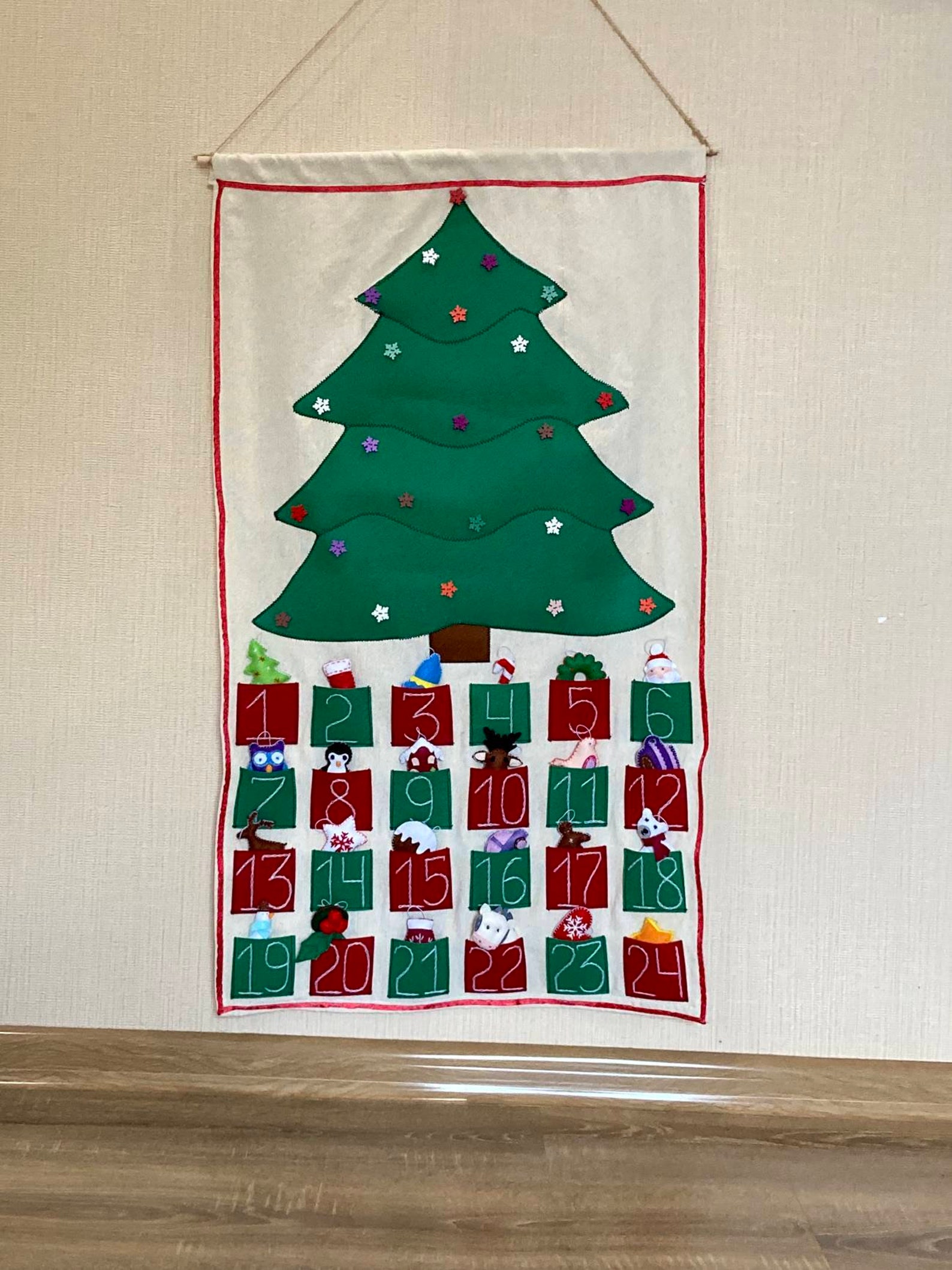 Christmas Tree Advent Calendar Felt Advent Calendar Christmas Etsy