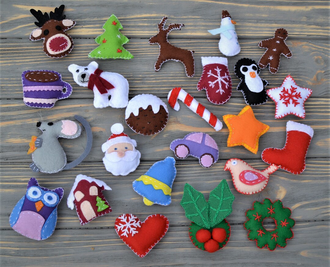 Felt Christmas Ornaments Set of 24 Advent Calendar Ornaments - Etsy