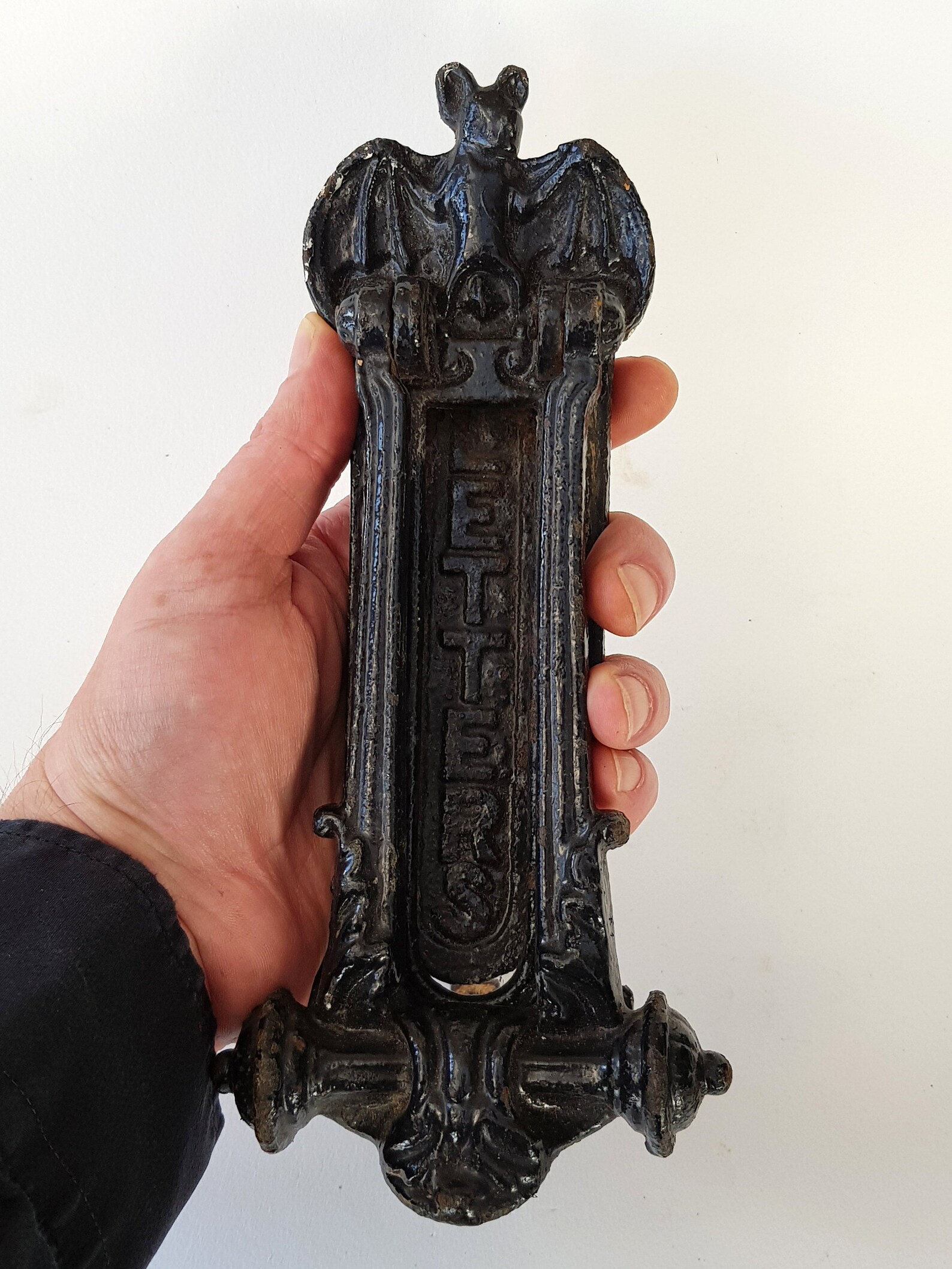 AntiqueVictorianSpooky Cast Iron Bat Figure Door Knocker Etsy