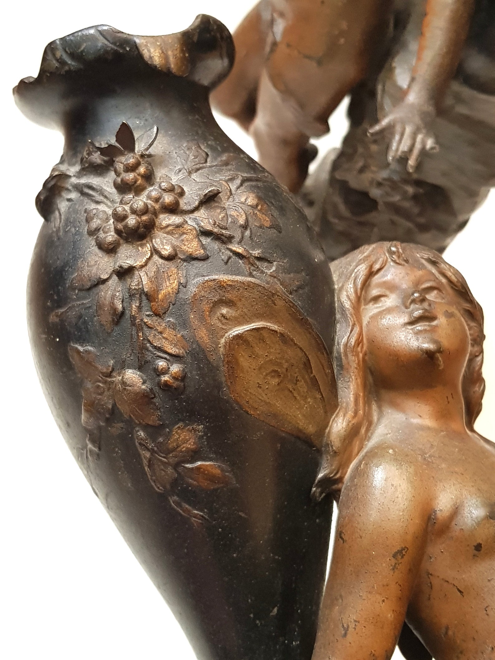 AntiqueFrenchSuperb Pair Of Spelter/Bronzed Cherub Figurines Etsy