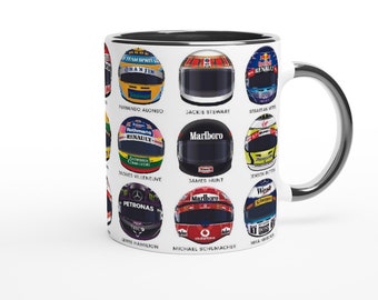 Formula 1 Winning Legends Mug - cascos de campeón del mundo - regalo de taza de f1
