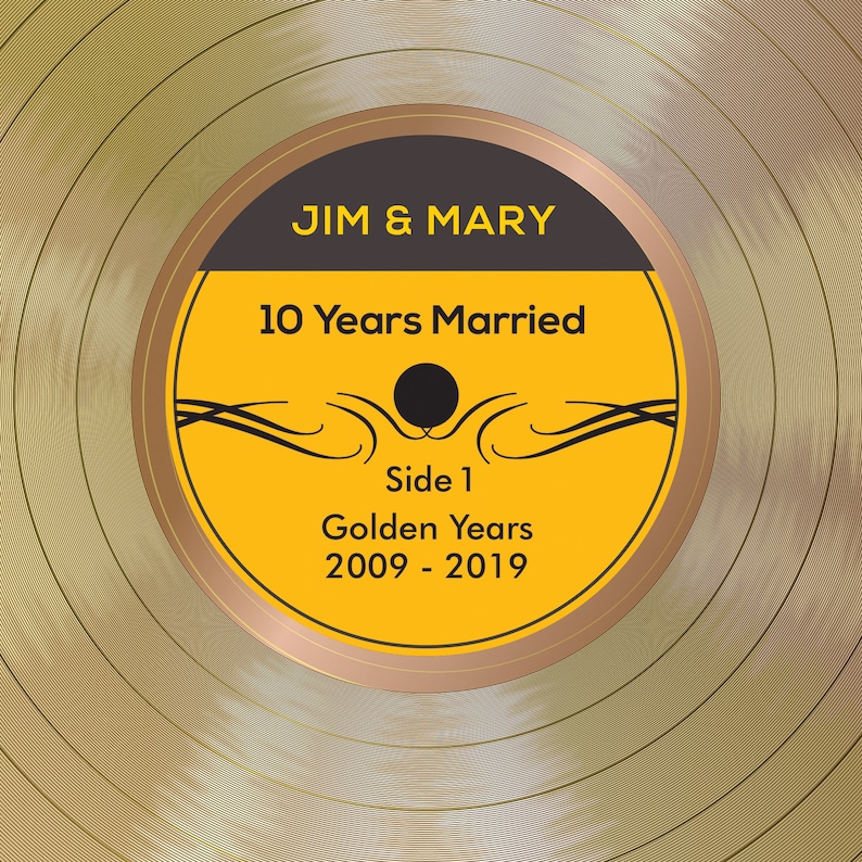 Gold disc print Gold record music award personalised Etsy