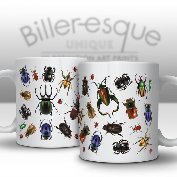 Bugs Mug - critter gift, Birthday mug gift - Christmas present mug - bug gift, beetle gift