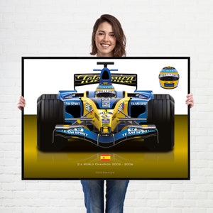 Póster de Fernando Alonso 68 para pared, póster impreso en lienzo para el  hogar, baño, dormitorio, oficina, sala de estar, decoración de lienzo: 16 x