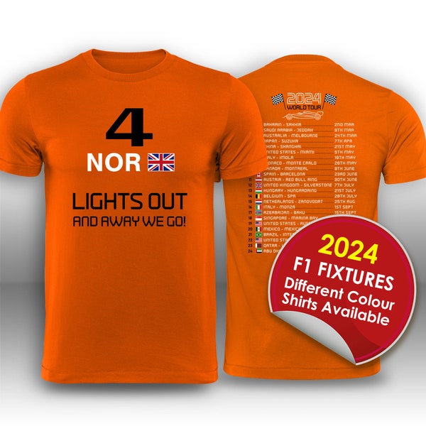 Lando Norris 2024 Rennkalender Formel 1 F1 T-Shirt T-Shirt T-Shirt