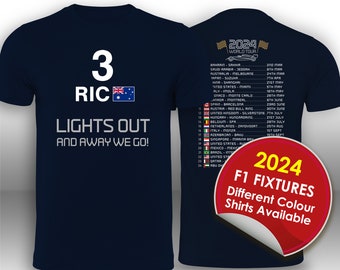 Daniel Ricciardo 2024 Race Calendar Formula 1 F1 T-Shirt Tee Shirt T Shirt