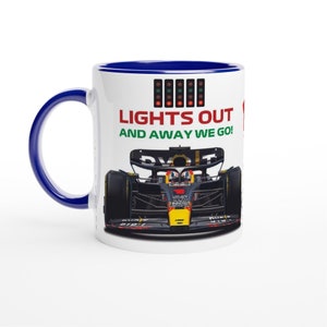 Max Verstappen 2023 Lights Out Taza de Fórmula 1 Taza de Red Bull Taza de conductores de F1 Coches de carreras Taza de F1 Regalo de F1 Arte de F1 imagen 1