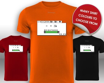 Fun T Shirt with the Computer Monitor Brightness setting on a PC