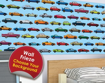 Multiple Super Car Wallpaper Strip Frieze
