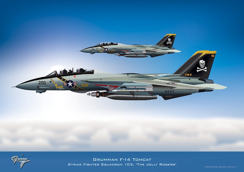 F14 Tomcat A3 Aircraft Poster Print A4