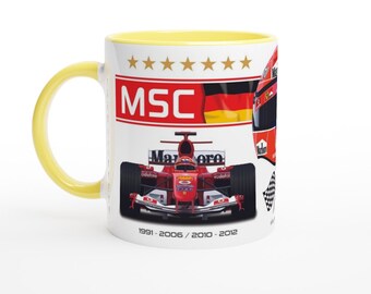 Klassische Weltmeister Michael Schumachers Auto & Helm Formel 1 Tasse