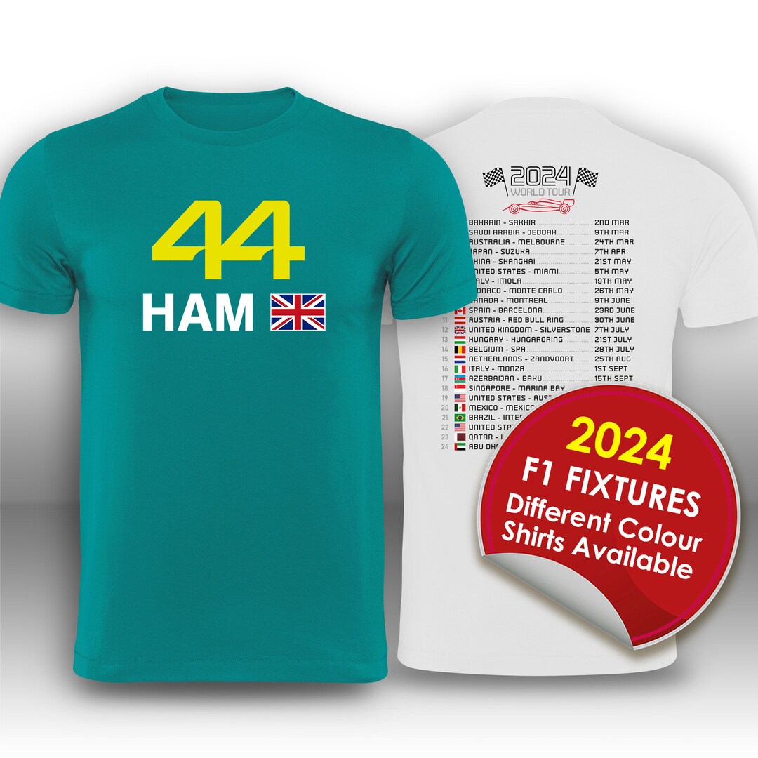 Lewis Hamilton 2024 Race Calendar Formula 1 F1 Tshirt Plain Etsy