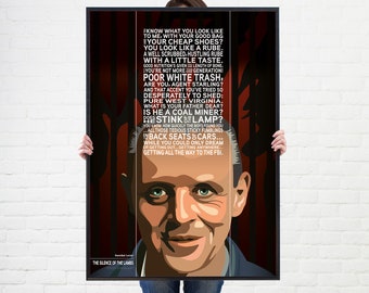 The Silence of the Lambs Movie Poster - Hannibal Lecter Quote - Wall Art Film Poster Illustration