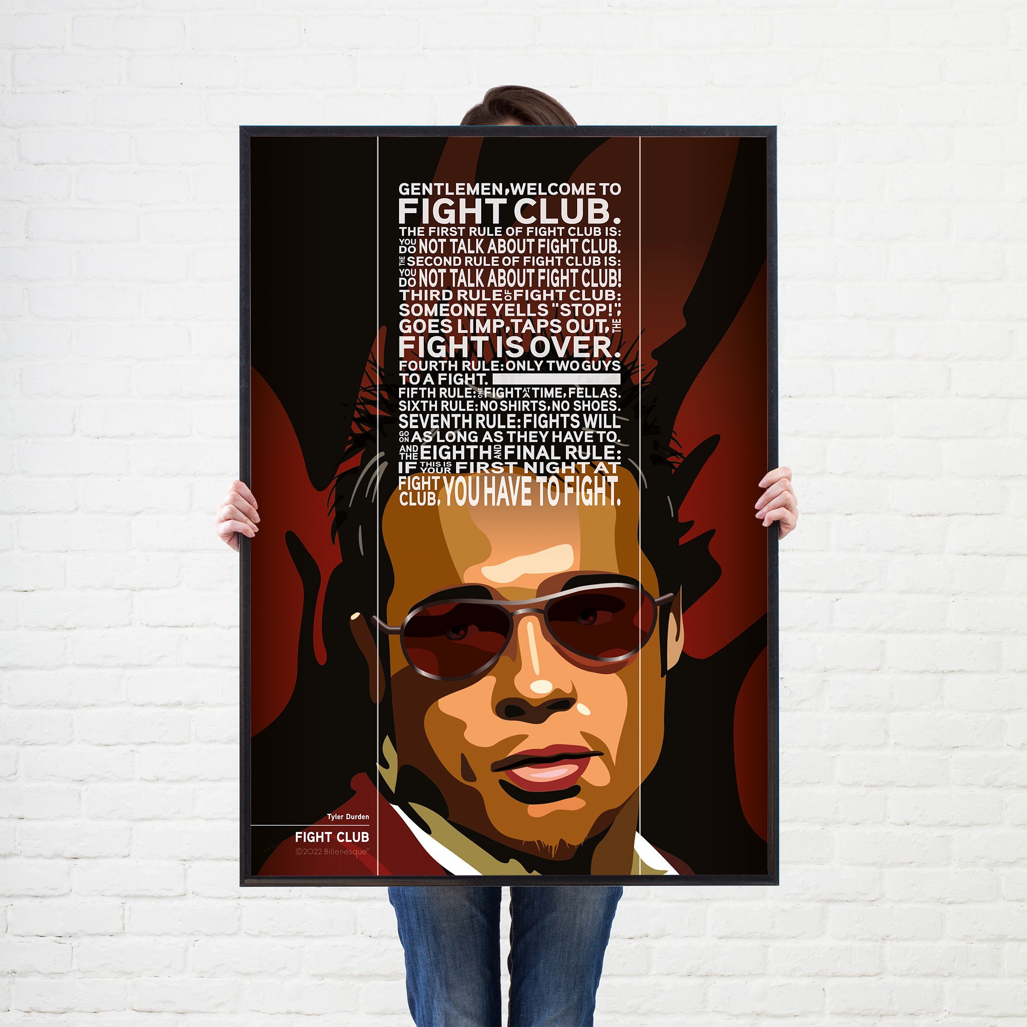 Fight Club Movie Poster Tyler Durden Brad Pitt Quote - Etsy Hong Kong