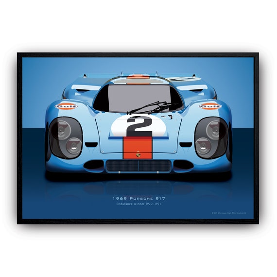 VINTAGE PORSCHE LE MANS 1970 RACING A2 POSTER PRINT