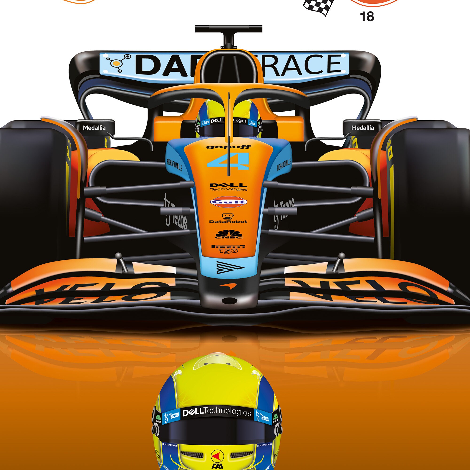 Poster Voiture - Formule 1 - Circuit - Voiture de course - 60x40