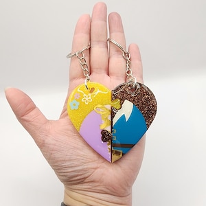 Rapunzel and Flynn BFF keychains