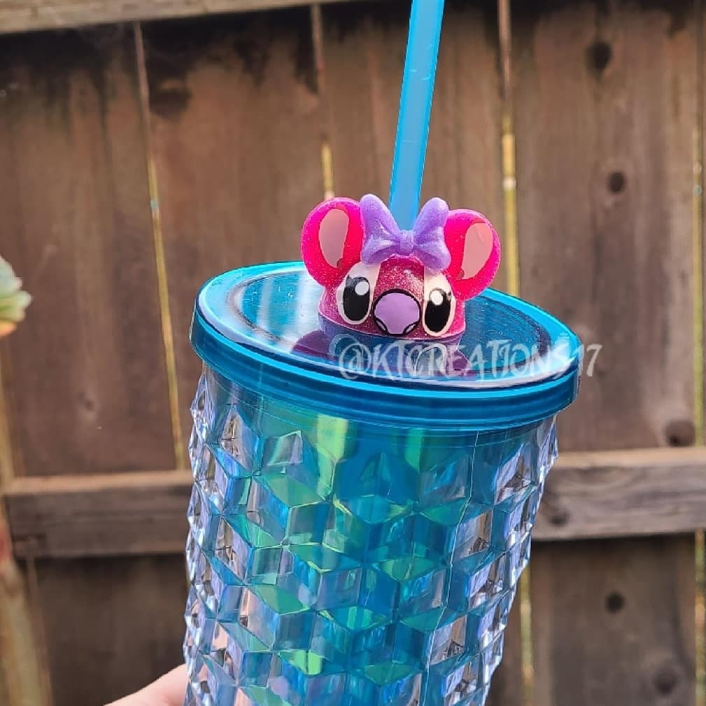 Stitch Straw Topper Frog Straw Topper PVC Silicone Stanley Starbucks  Tumbler Straw Accessory Straw Cover