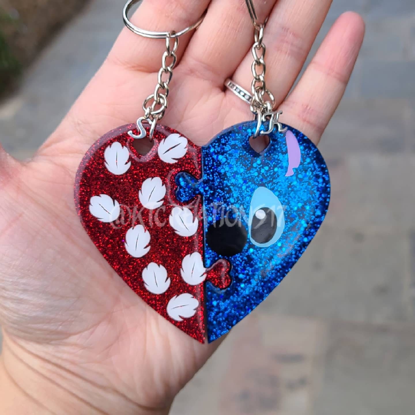 Stitch minifigure keychain - keyring geek nerd gift