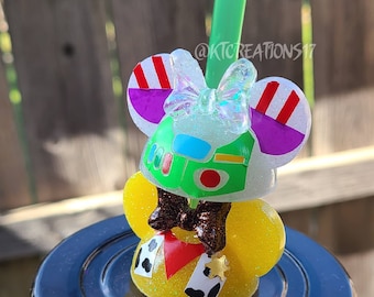 Buzz lightyear and Woody Straw Topper