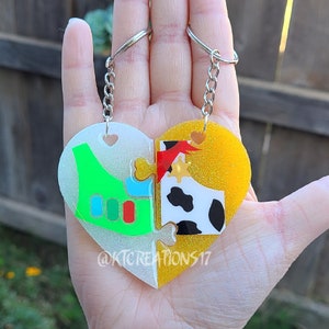 Buzz and Woody BFF keychains