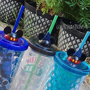 Mickey Straw Topper- Magical Vacation Blue Green – Etch and Ember