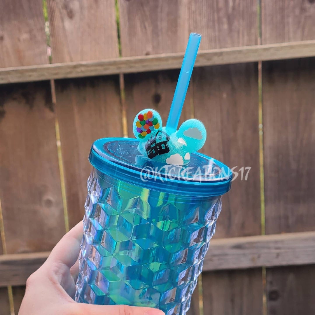 Disney Stitch Straw Charm Topper for Tumblers, Blue Alien Straw