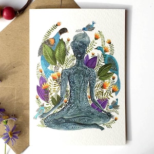 3 cartes de yoga, cadeau d'art de yoga, art de méditation, poses de yoga, carte d'illustration de yoga, cadeau pour yogi, aquarelle pour femme yoga, cartes zen, carte yogi