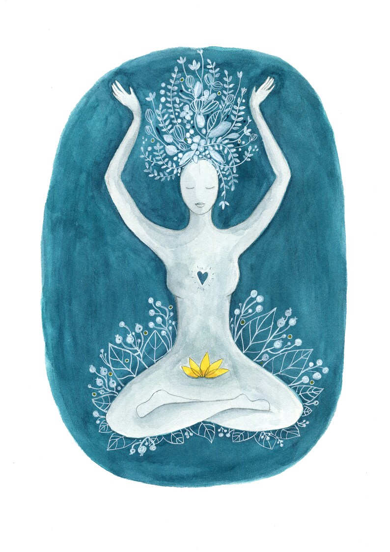 Yoga wall art decor print for meditation room Yoga studio | Etsy