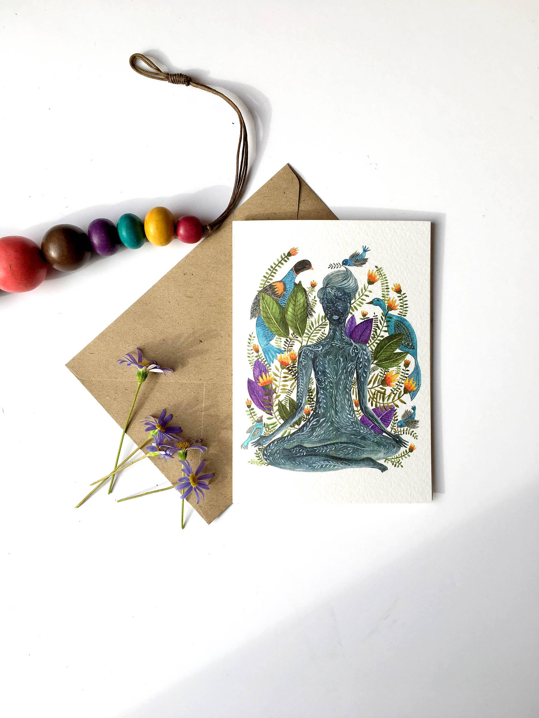 Yoga-Karte Yoga Kunst Geschenk Meditation Kunst Yoga Posen | Etsy